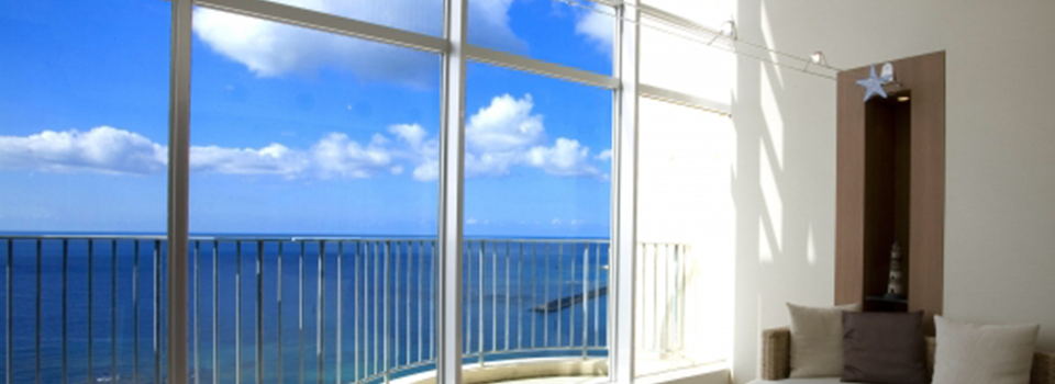 透明板ガラスの窓